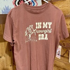 Jadelynn Brooke Womens Cowgirl Era Graphic Tee - washed mauve